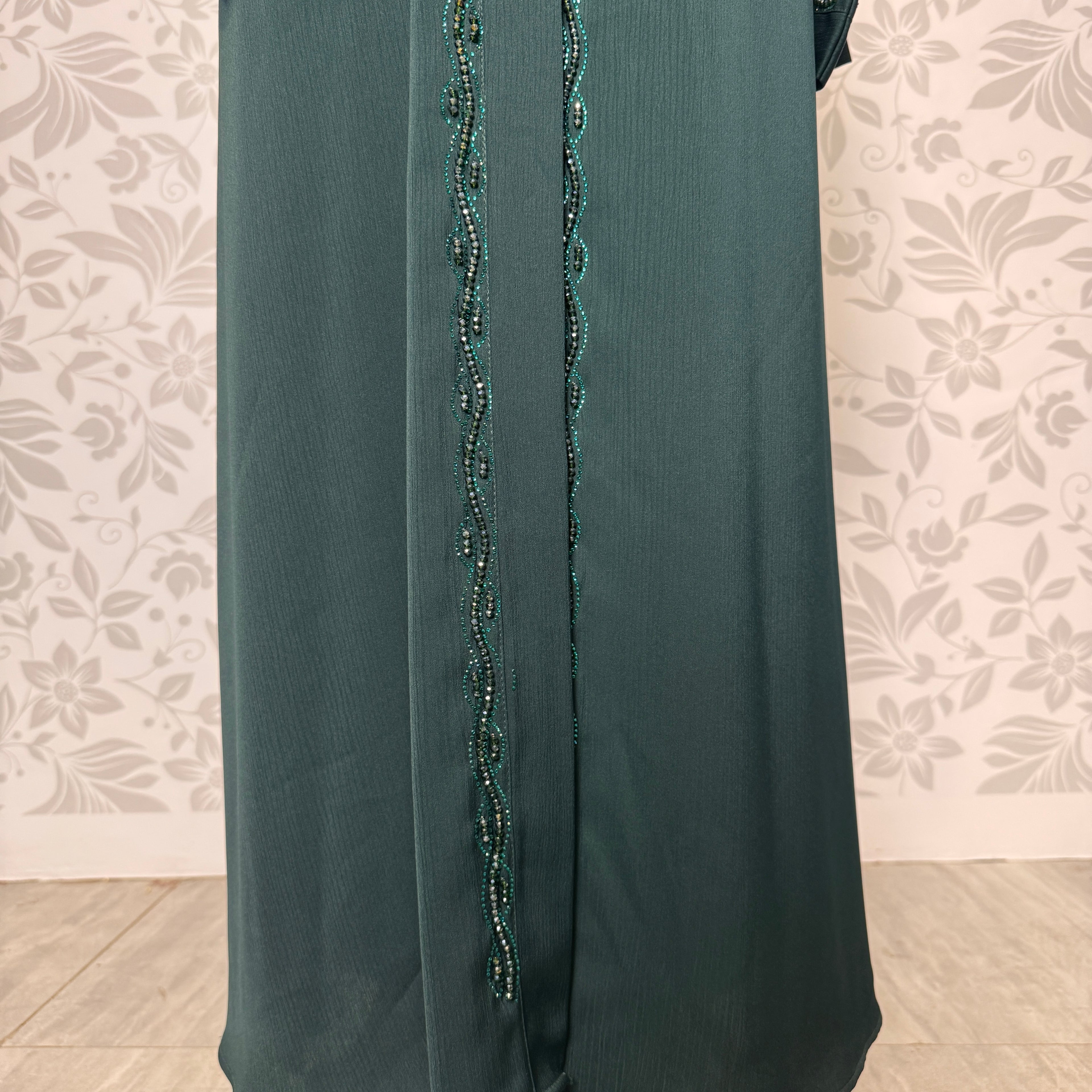 Abaya A002 sleeve Cut Dana hand work closeup abaya online Pakistan
