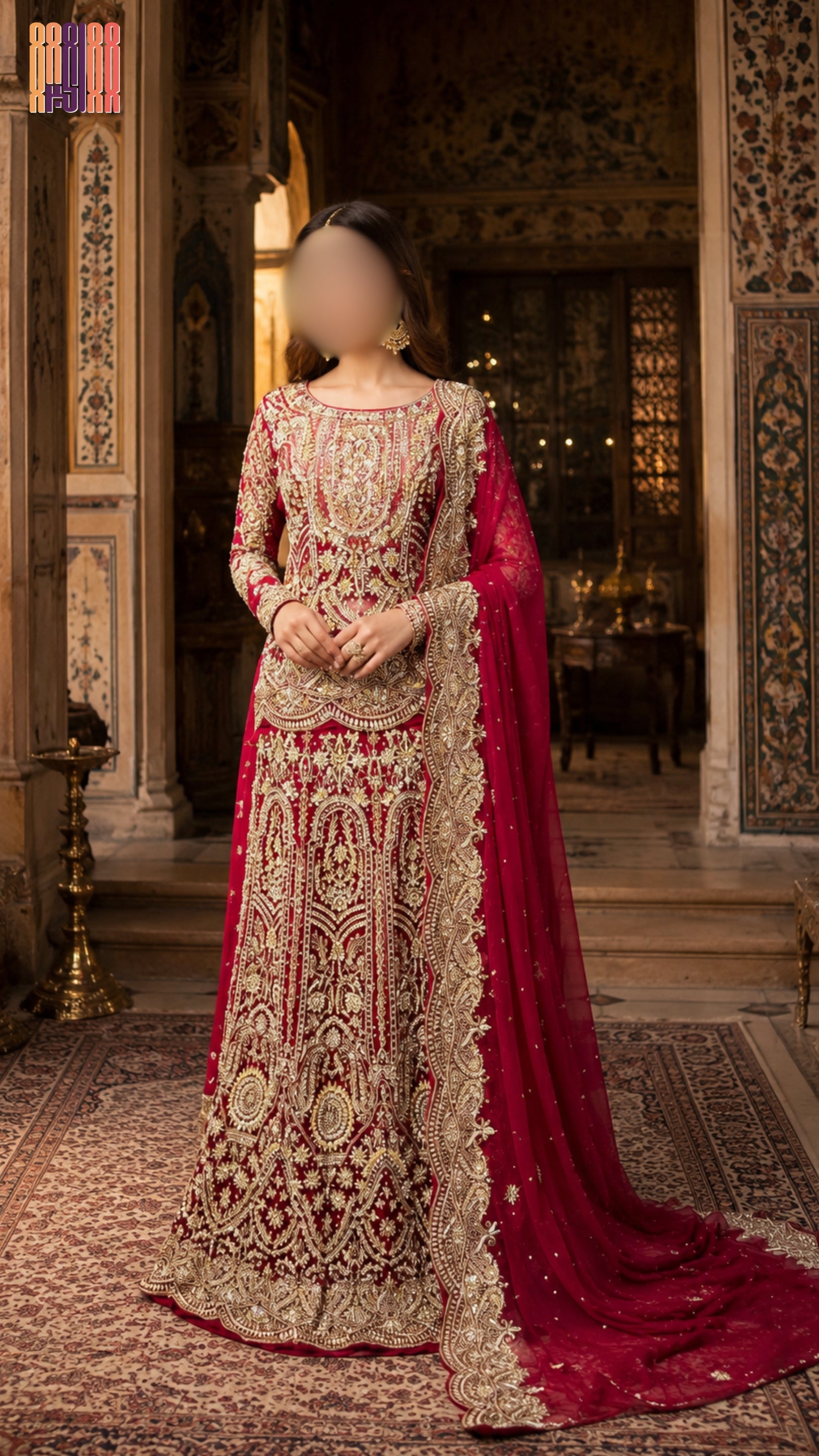 Bridal Lehenga Hand Work – Deep Red PAKISTAN PRICE