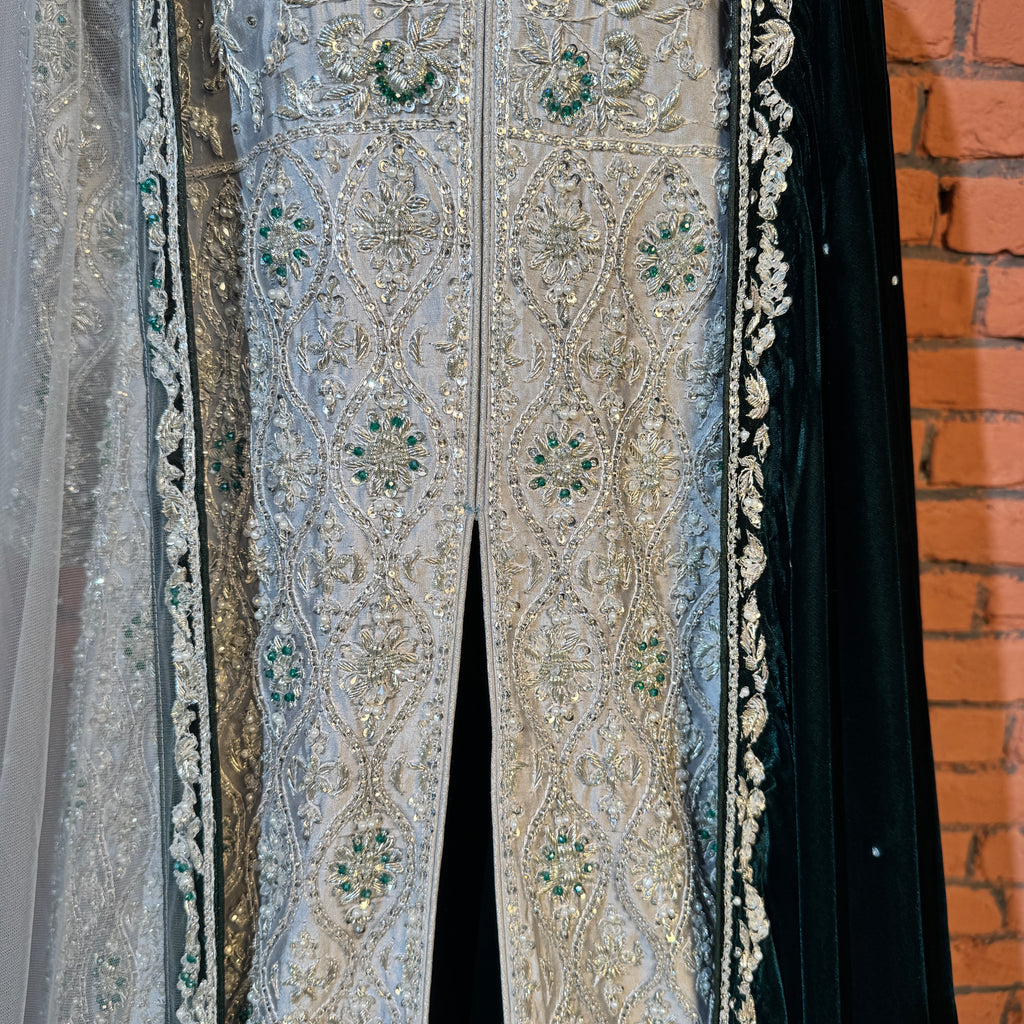 Bridal Lehenga Velvet and Open Maxi Hand Work Tissue Silk - BL036