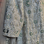 Bridal lehenga Pakistani BL036 sleeves view – heavy hand embroidery dabka nakshi tissue silk sleeves velvet bridal lehenga Pakistani 2026
