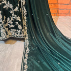 Double dupatta bridal lehenga Pakistani BL036 lehenga with dupatta – velvet big flare dabka nakshi hand work bridal maxi for barat Pakistan
