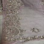 Bridal maxi for walima with price BM022 dupatta – baby pink net one side heavy border matha patti boti work Pakistan
