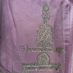 Bridal maxi for barat BM022 sleeves detail – heavy hand work on baby pink net Pakistani maxi dress for wedding
