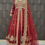 Bridal Maxi Hand Work Deep Anari Red - BM008