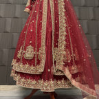 Bridal Maxi Hand Work Deep Anari Red - BM008