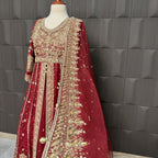 Bridal Maxi Hand Work Deep Anari Red - BM008