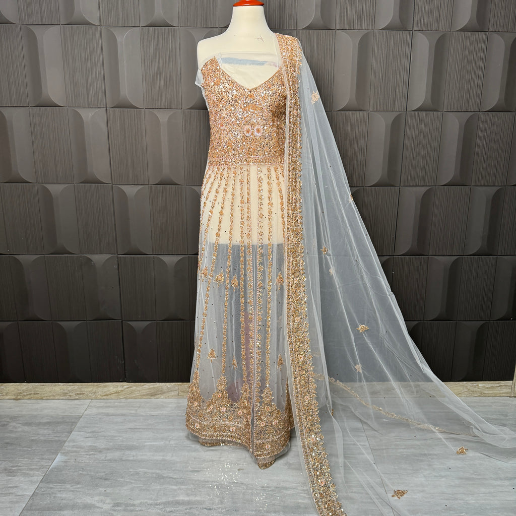 Bridal Maxi Hand Work Gold – BM004