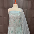 Bridal Maxi Hand Work Ice Blue - BM009
