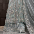 Bridal Maxi Hand Work Ice Blue - BM009