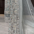 Bridal Maxi Hand Work Ice Blue - BM009