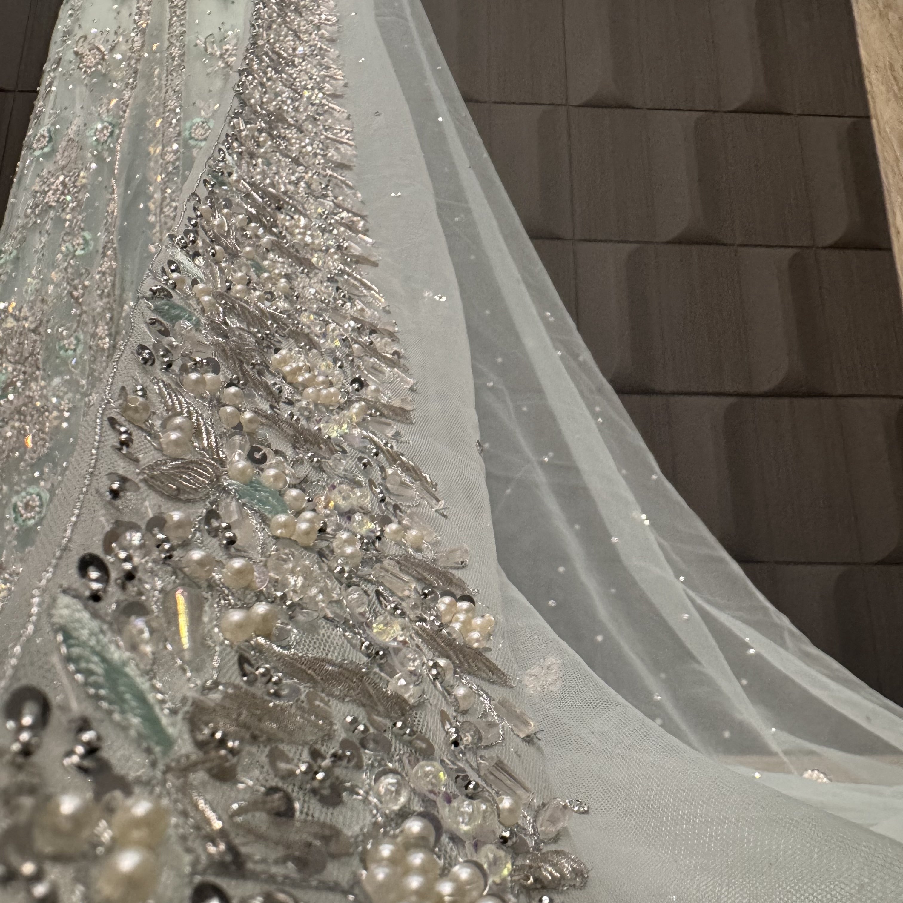 Bridal Maxi Hand Work Ice Blue - BM009