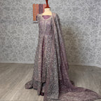 Bridal maxi for walima BM019 maxi view – lalic net with machine and stone embroidery bridal Pakistan
