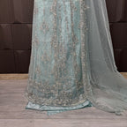 Bridal Maxi Hand Work Light Ice Blue - BM002