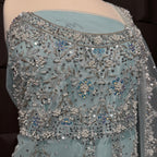 Bridal Maxi Hand Work Light Ice Blue - BM002