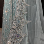 Bridal Maxi Hand Work Light Ice Blue - BM002