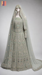 Bridal Maxi Hand Work Light Pista - BM007