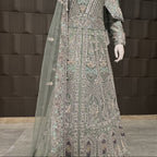 Bridal Maxi Hand Work Light Pista - BM007