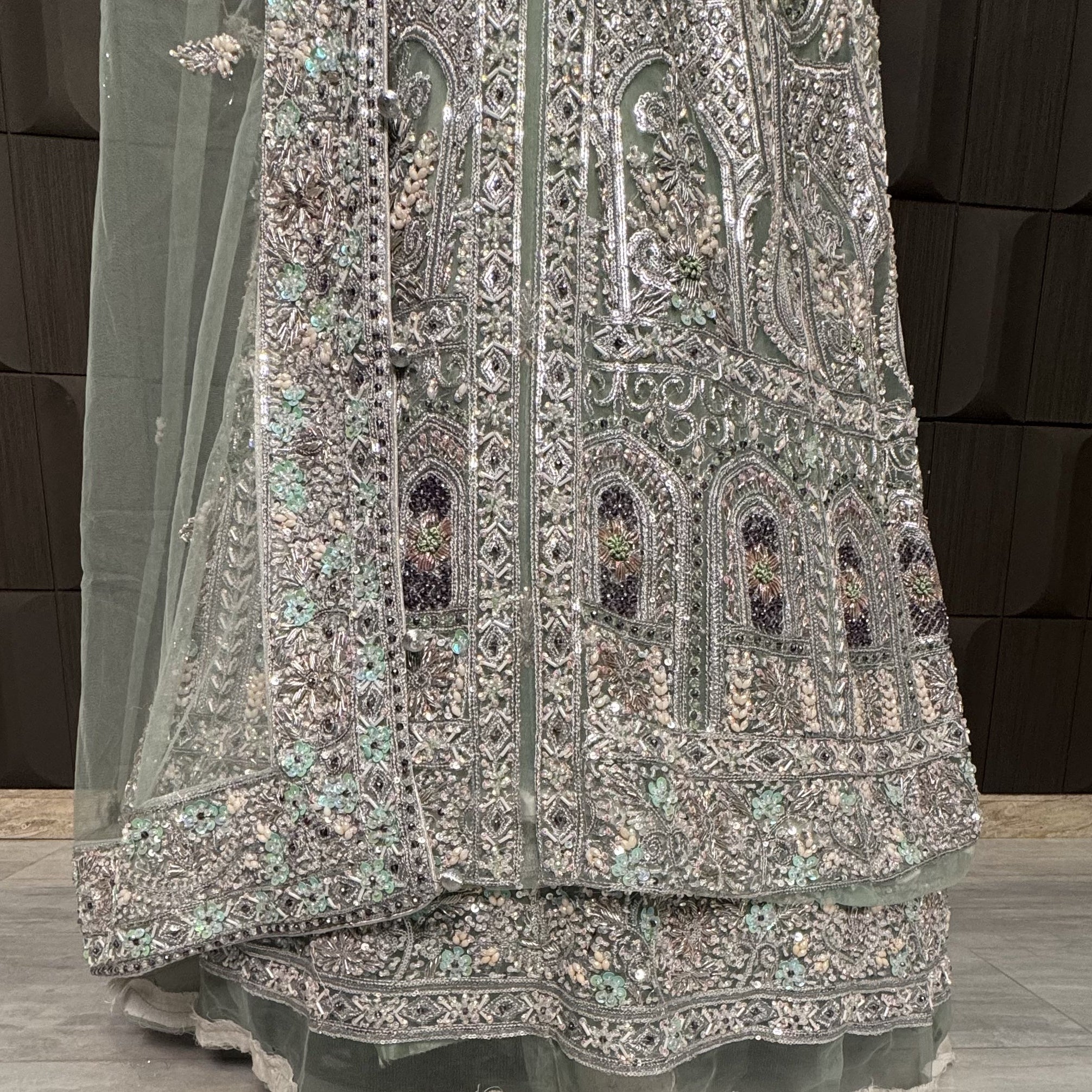 Bridal Maxi Hand Work Light Pista - BM007