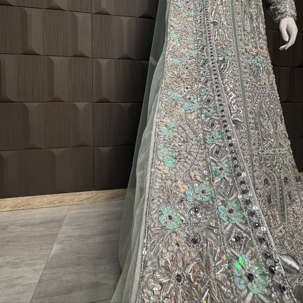 Bridal Maxi Hand Work Light Pista - BM007