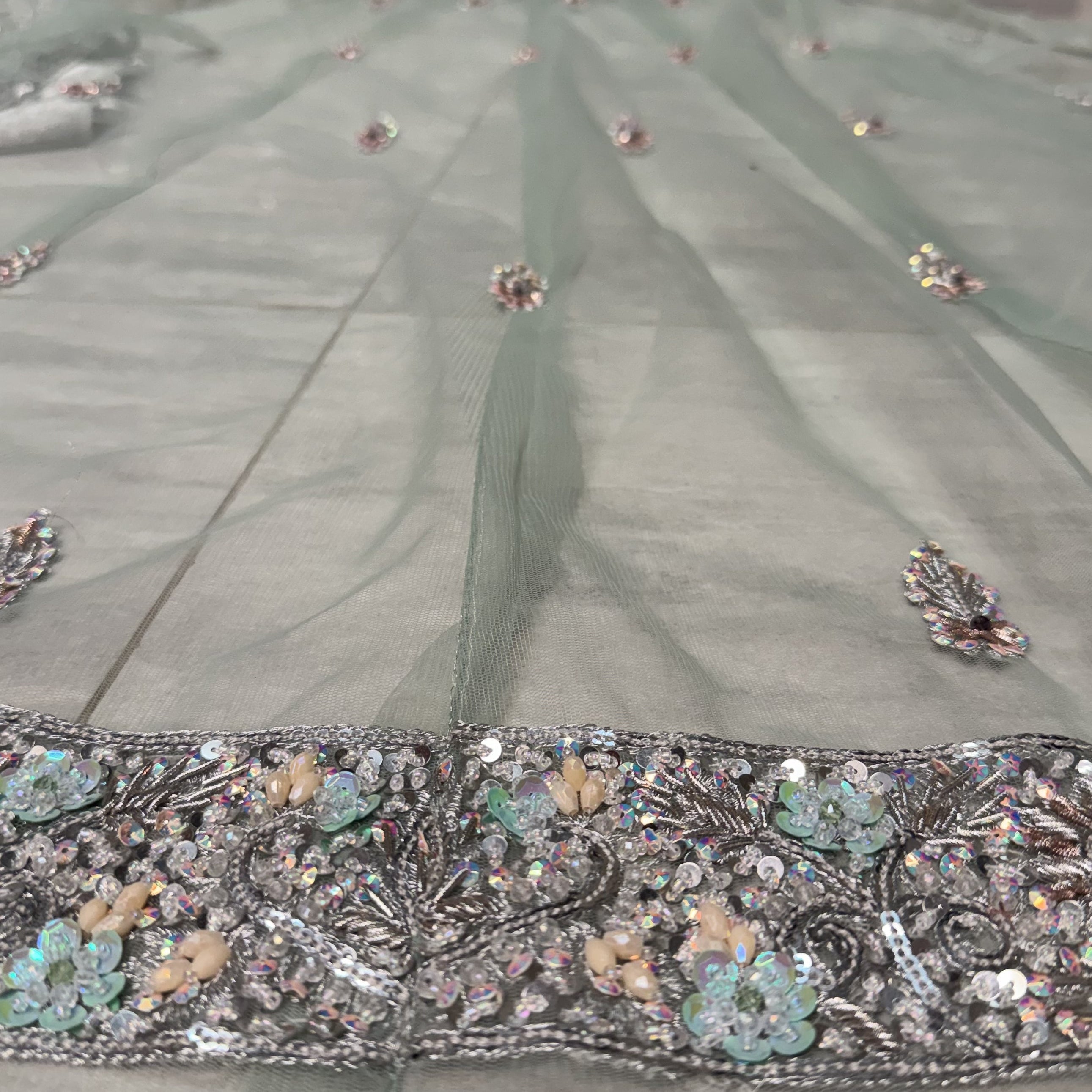 Bridal Maxi Hand Work Light Pista - BM007