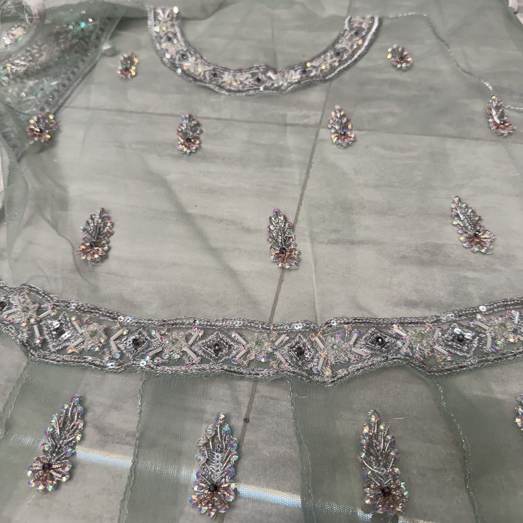 Bridal Maxi Hand Work Light Pista - BM007