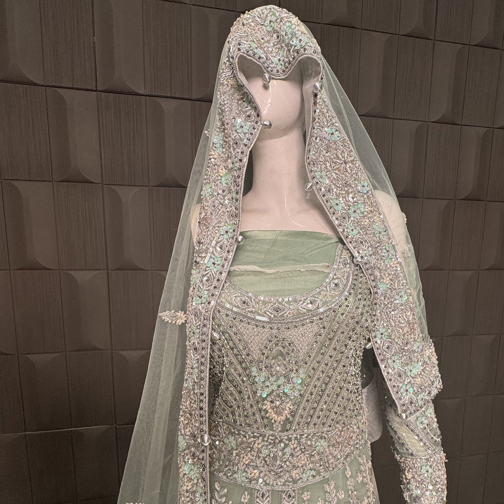 Bridal Maxi Hand Work Light Pista - BM007