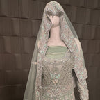 Bridal Maxi Hand Work Light Pista - BM007