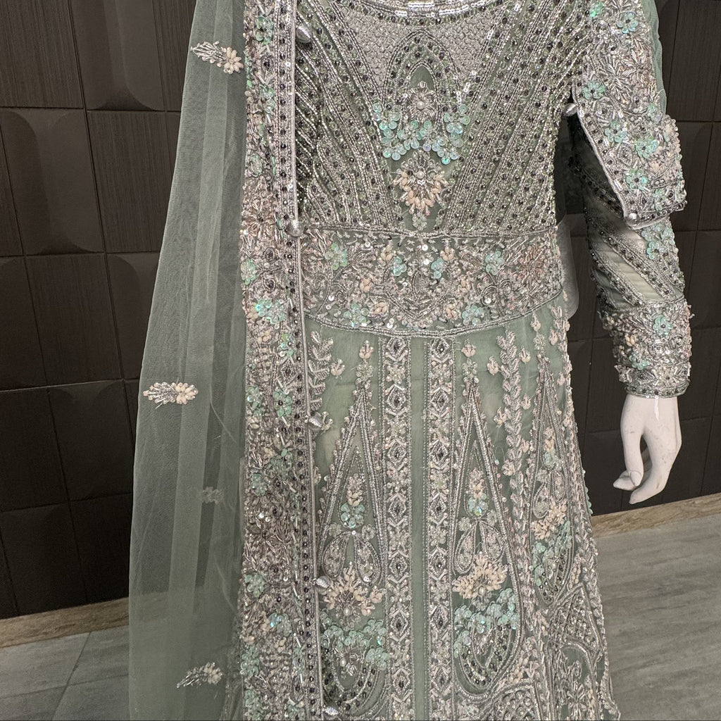 Bridal Maxi Hand Work Light Pista - BM007