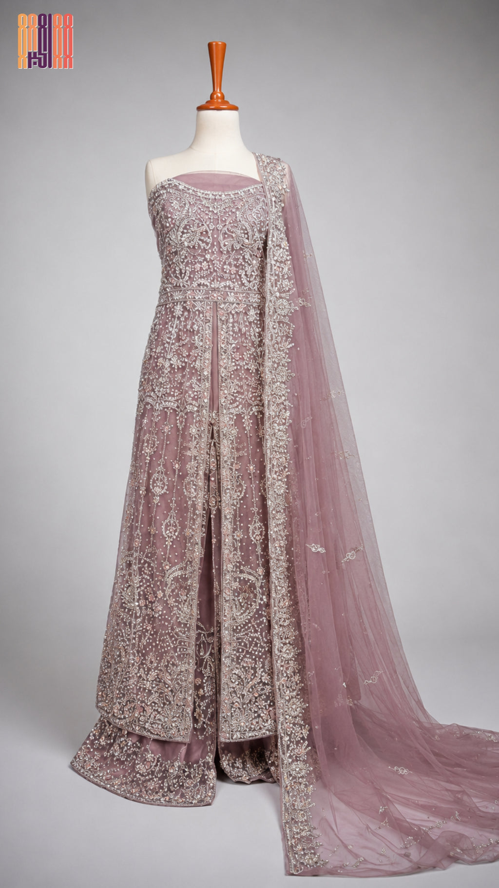 Bridal Maxi Hand Work Light Purple - BM010