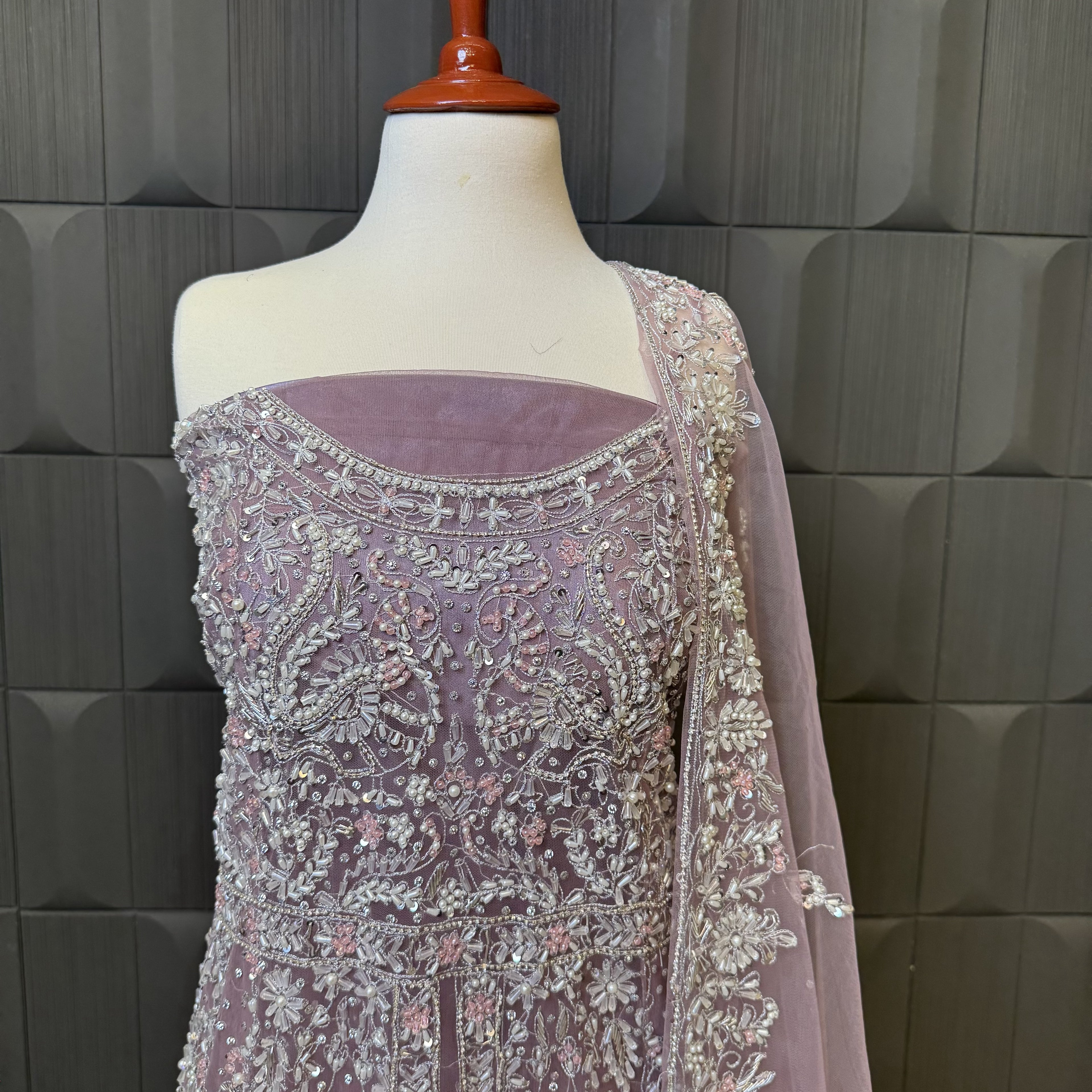 Bridal Maxi Hand Work Light Purple - BM010