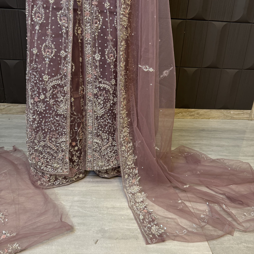 Bridal Maxi Hand Work Light Purple - BM010