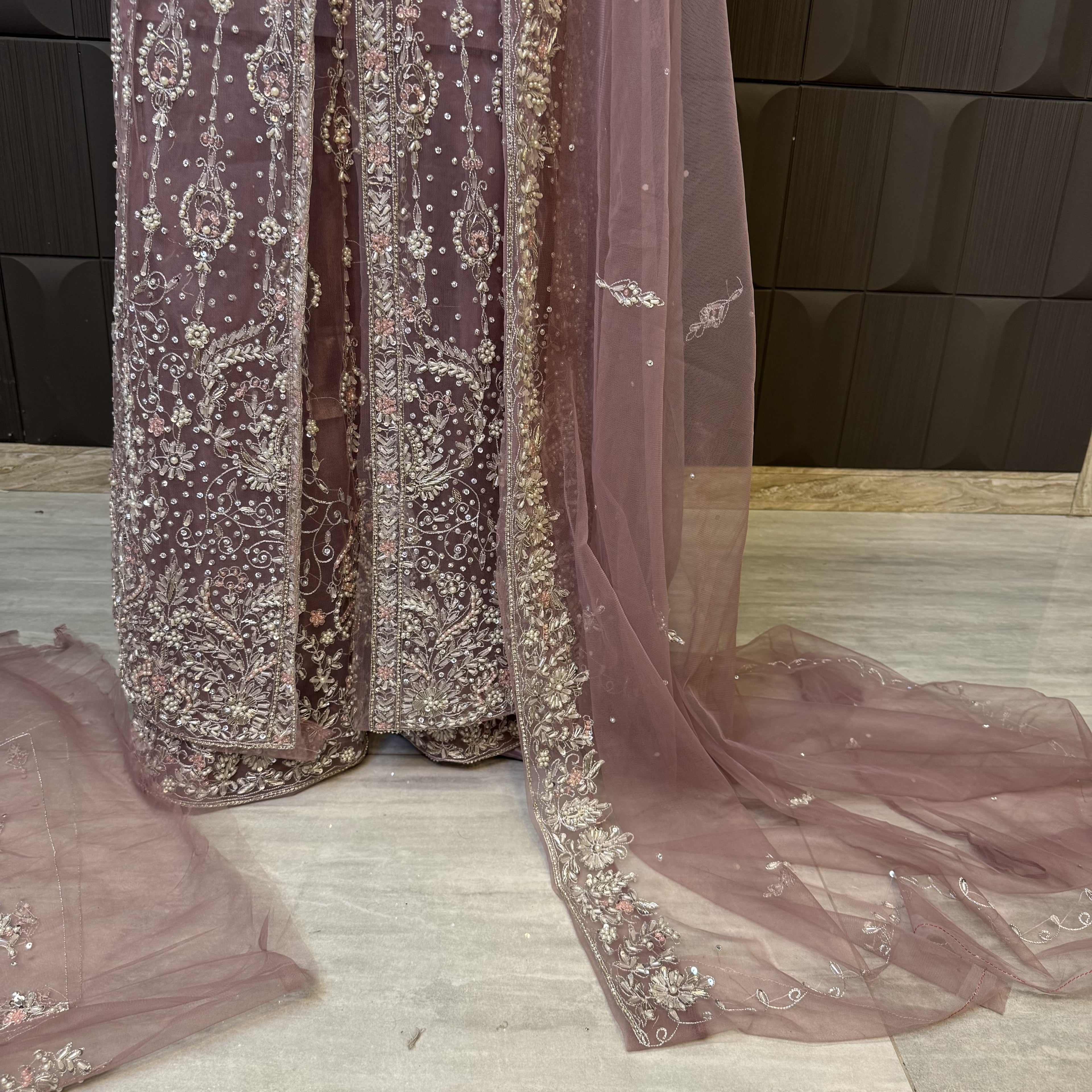 Bridal Maxi Hand Work Light Purple - BM010