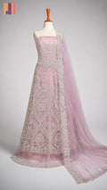 Bridal Maxi Hand Work Purple Back Tail - BM003