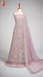 Bridal Maxi Hand Work Purple Back Tail - BM003