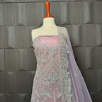 Bridal Maxi Hand Work Purple Back Tail - BM003