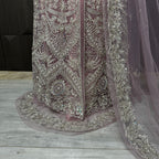 Bridal Maxi Hand Work Purple Back Tail - BM003