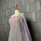 Bridal Maxi Hand Work Purple Back Tail - BM003