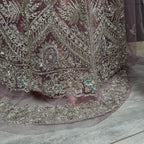 Bridal Maxi Hand Work Purple Back Tail - BM003