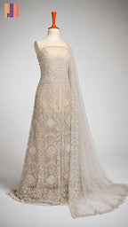Bridal Maxi Hand Work Smoke Grey - BM001