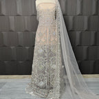 Bridal Maxi Hand Work Smoke Grey - BM001
