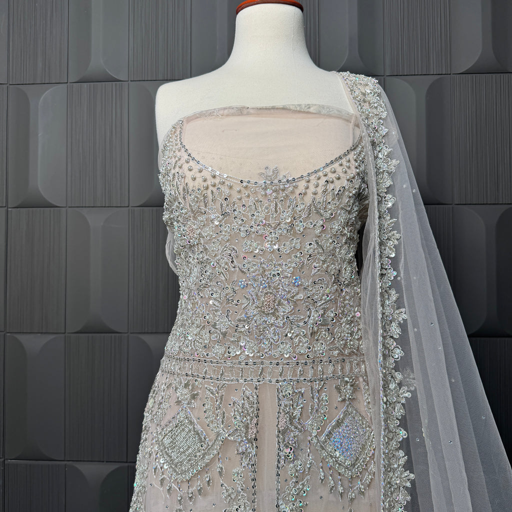 Bridal Maxi Hand Work Smoke Grey - BM001