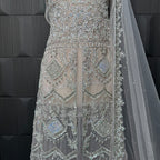 Bridal Maxi Hand Work Smoke Grey - BM001