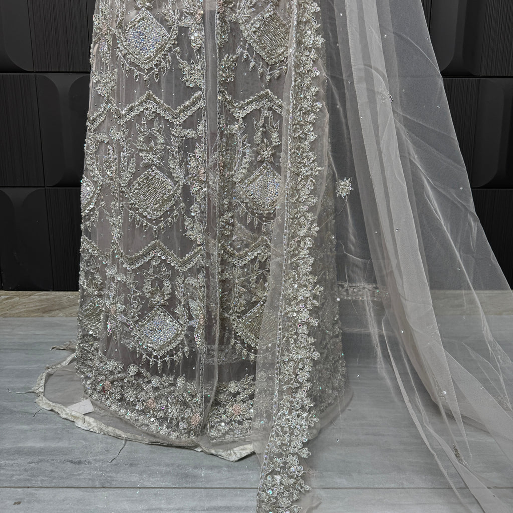 Bridal Maxi Hand Work Smoke Grey - BM001