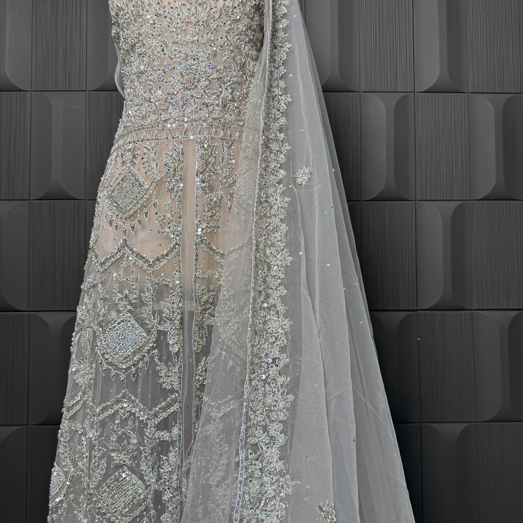 Bridal Maxi Hand Work Smoke Grey - BM001