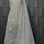 Bridal Maxi Hand Work Smoke Grey - BM001