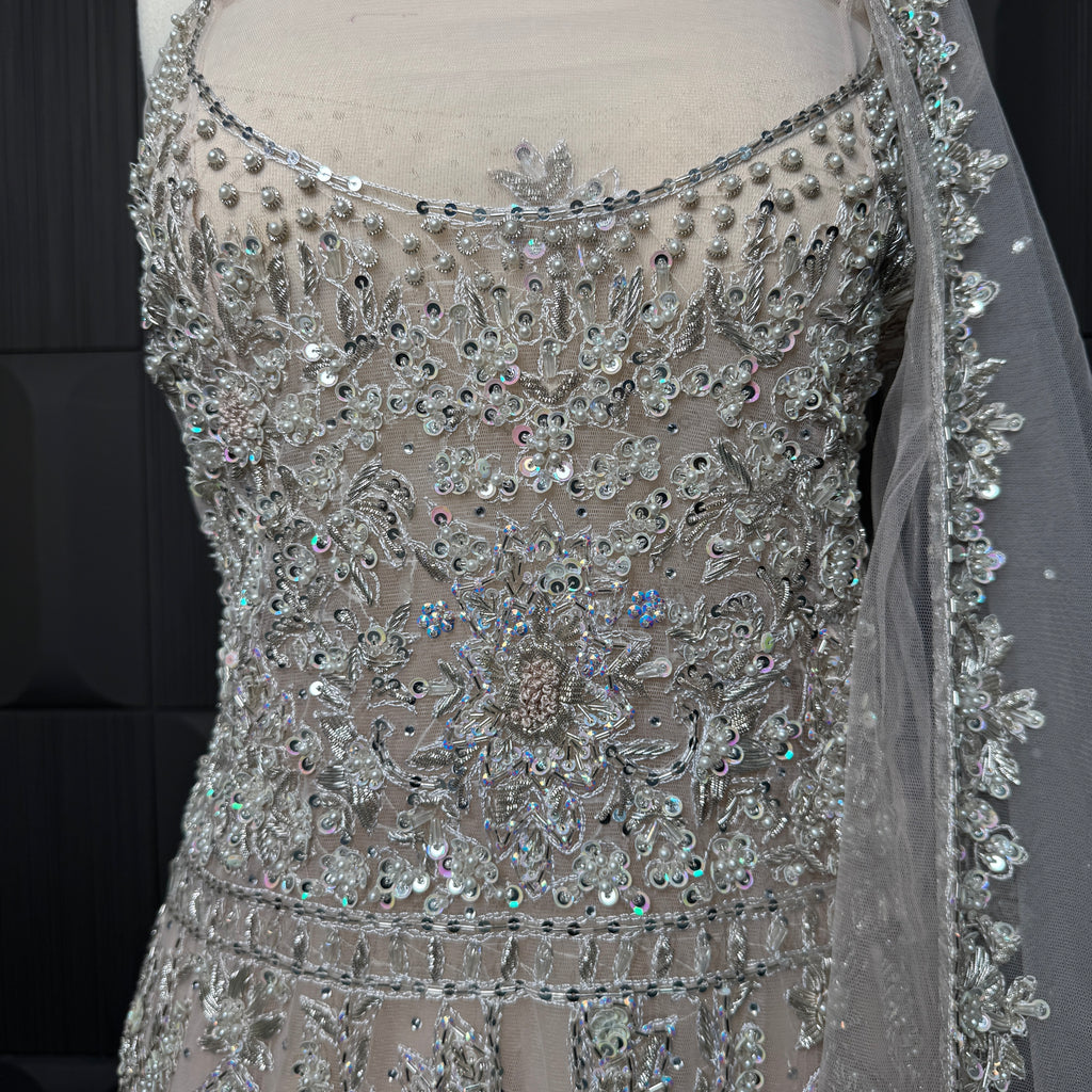 Bridal Maxi Hand Work Smoke Grey - BM001