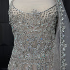 Bridal Maxi Hand Work Smoke Grey - BM001