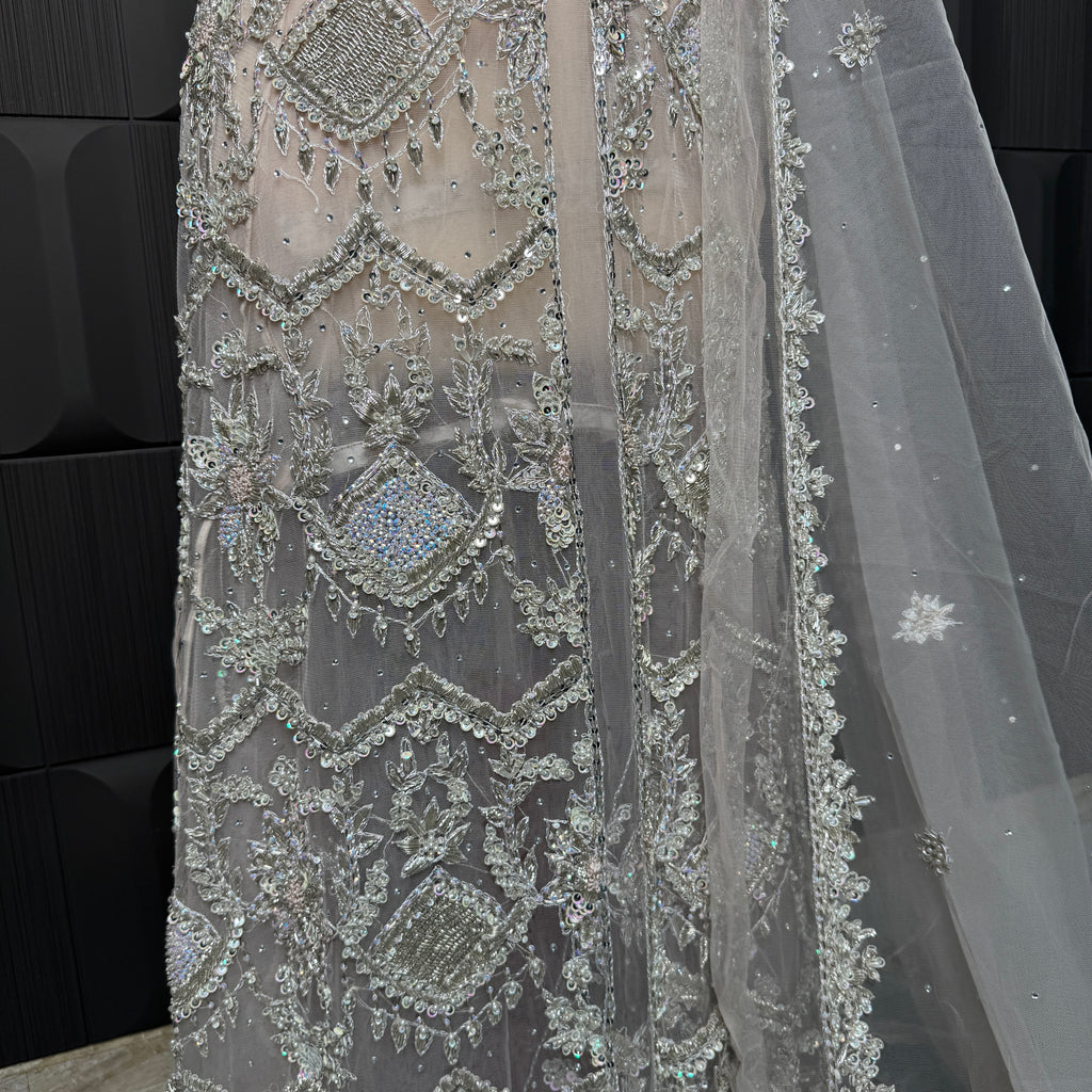 Bridal Maxi Hand Work Smoke Grey - BM001