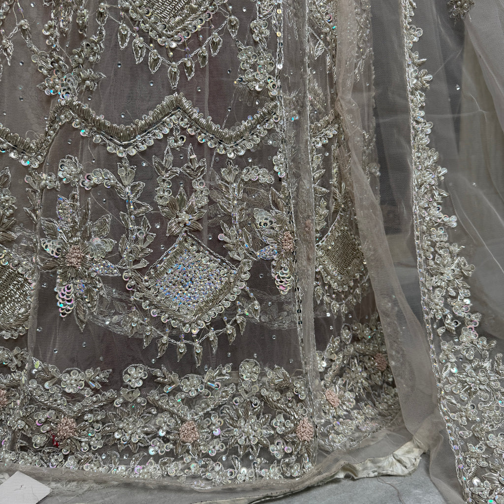 Bridal Maxi Hand Work Smoke Grey - BM001