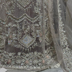 Bridal Maxi Hand Work Smoke Grey - BM001